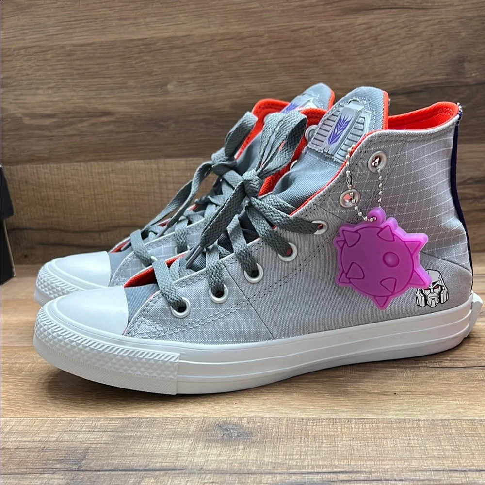 Converse Gray and Orange High-Tops